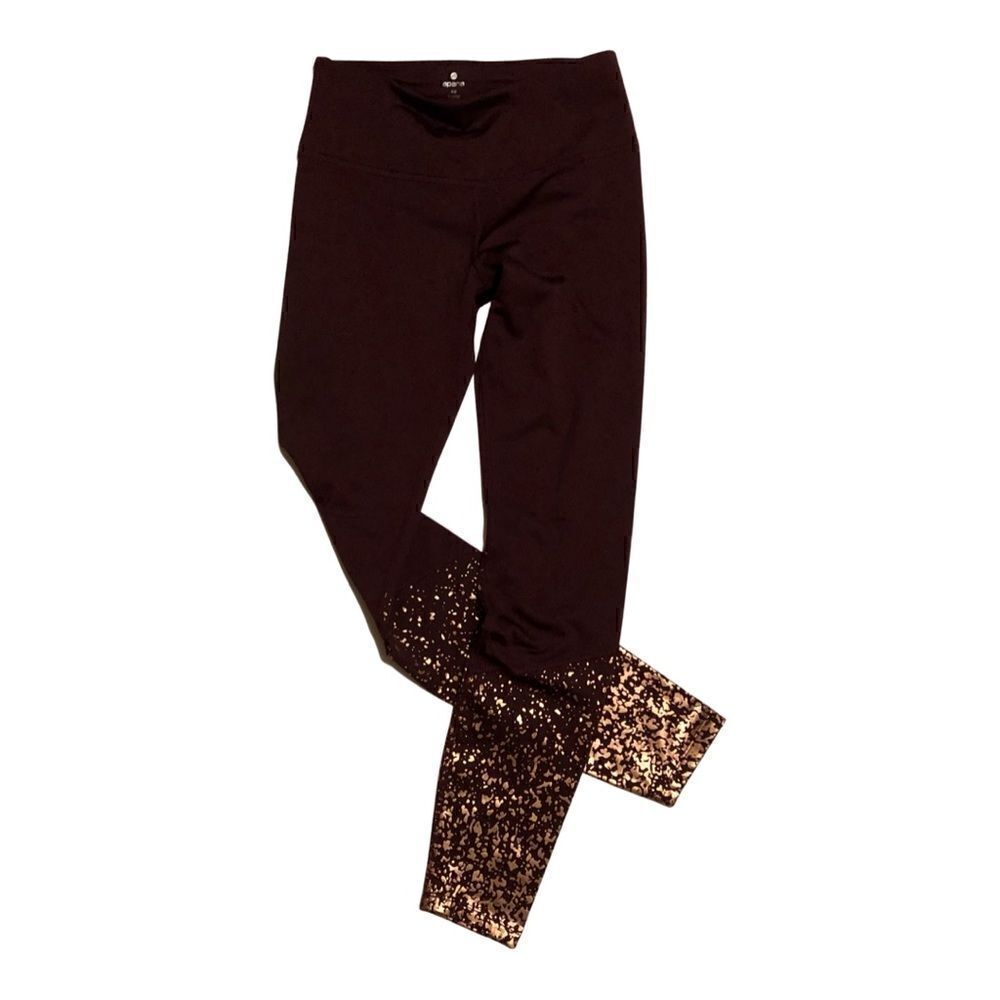 Apana Burgundy High Waist Leggings (XS)
